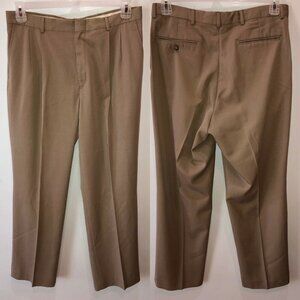 Arnold Palmer Mens Size W 36 x L 29 Reg Beige Pleated Front Office Dress Pants